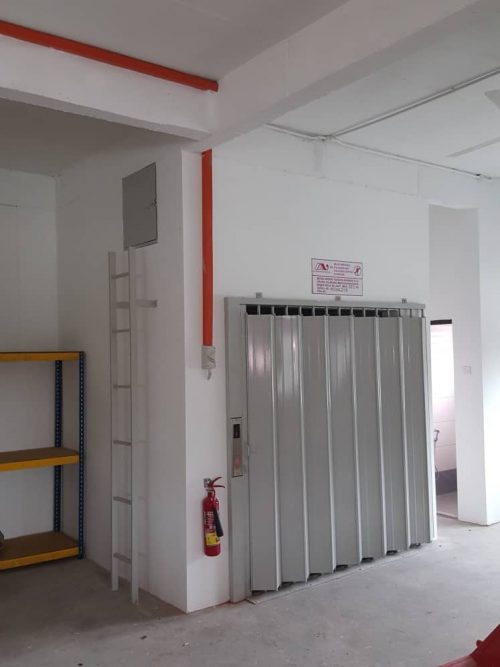 ML Lee Goods hoist in factory closed